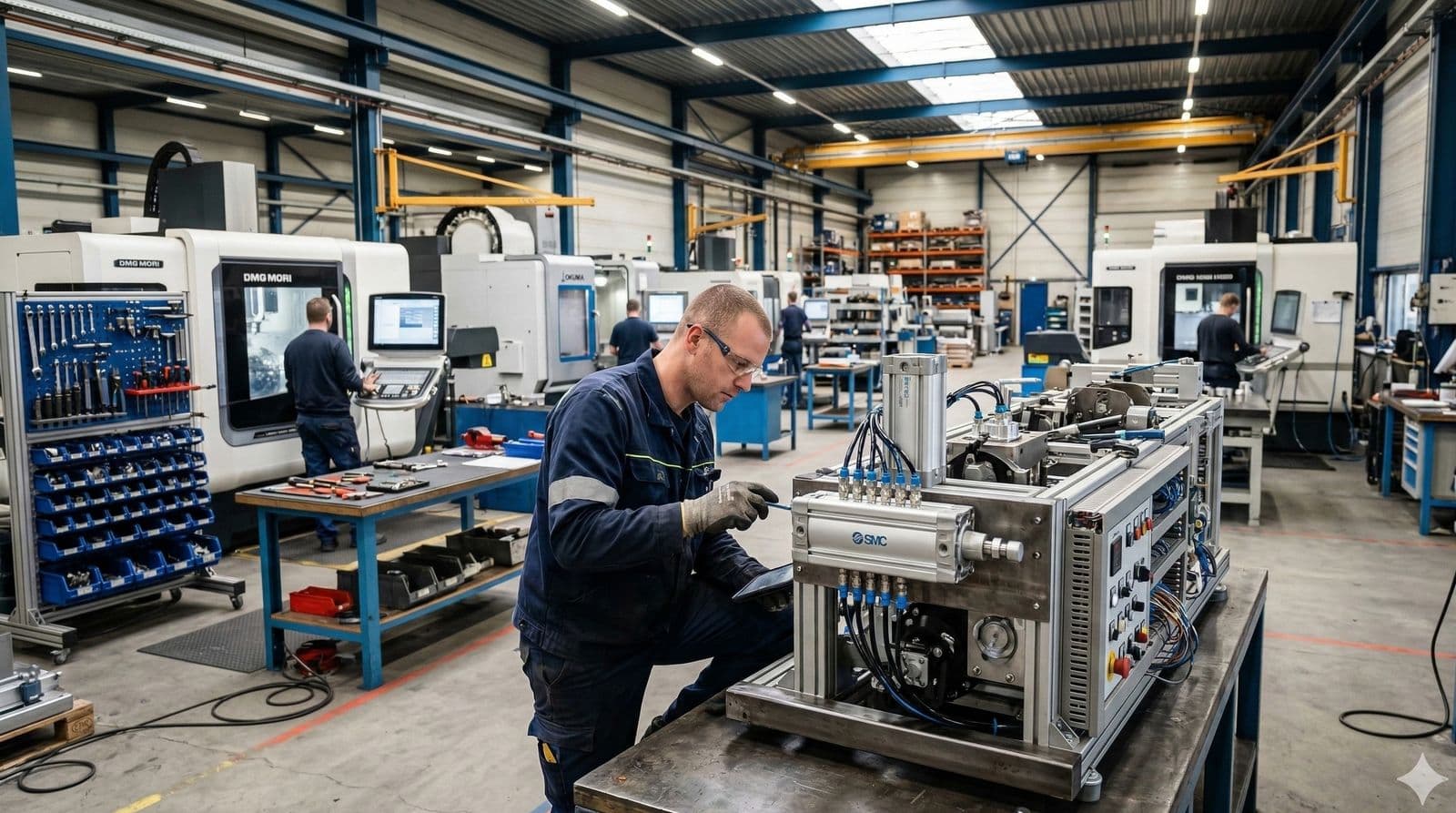 Productie in een machinefabriek, beeld bij AI in de industrie en de toepassingen voor de maakindustrie