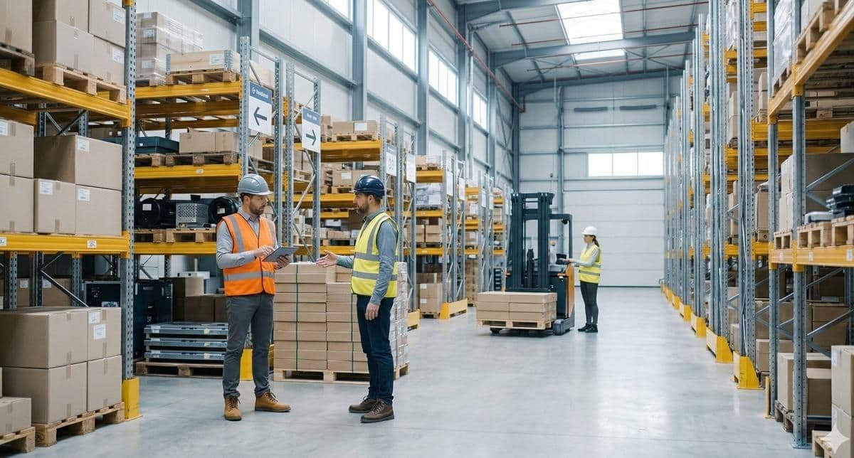 Overleg in magazijn, werkprocessen automatiseren MKB